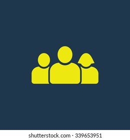 Green icon of Users on dark blue background. Eps.10
