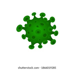 Icono verde de la caricatura de ilustraciones vectoriales de virus