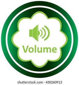 Green icon volume and loudspeaker