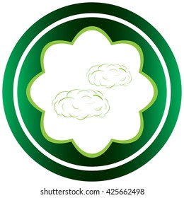 Green icon weather cloudy contour
