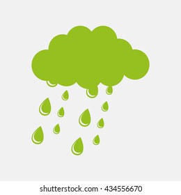 Green icon of Weather on Light Gray background. Eps-10.