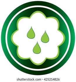 Green icon weather rain drops