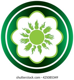 Green icon weather sun