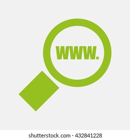 Green icon of Web Search on Light Gray background. Eps-10.