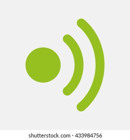 Green icon of Wi-Fi on Light Gray background. Eps-10.