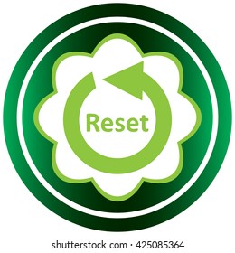 Green icon word reset in arrow
