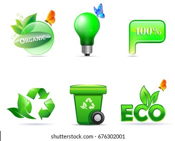 green icons 3D eco