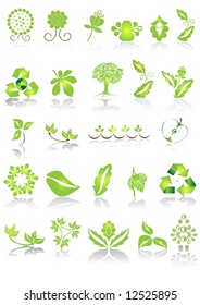 Green icons and graphics