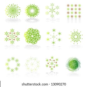 Green icons and graphics