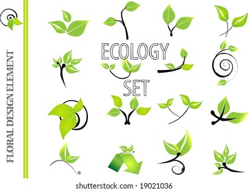 Green icons and graphics - vector