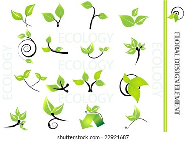 Green icons and graphics - vector