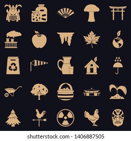 Green icons set. Simple set of 25 green vector icons for web for any design