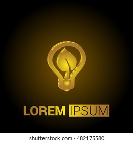Green Idea 3D Golden Metallic Premium Royal Corporate Logo / Icon