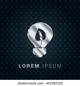 Green Idea 3D silver/platinum metallic chromium precious Icon / Logo Design