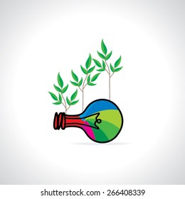 green idea with bulb concept 
