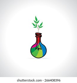 green idea with bulb concept 
