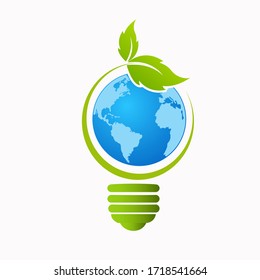 Bombilla de ideas verdes Naturaleza de la página Icono de energía diseño