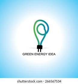 green idea concept with electric pin 