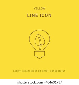 Green Idea Cute yellow thin line icon / logo Design
