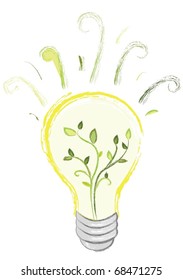 Green Idea Light Bulb