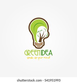 Green Idea Logo Design Template. Vector Illustration
