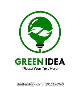 Green idea logo template illustration