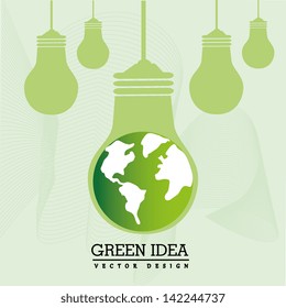 green idea over vintage background vector illustration