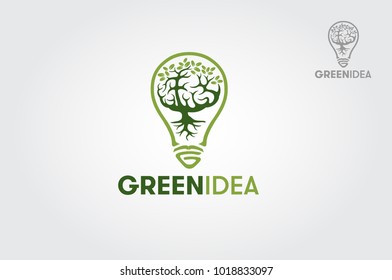 Green Idea vector logo template.  Simple work and adjusted to suit your business.