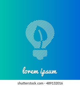 Green Idea White stroke fill with blue & green gradient background Icon / Logo Design