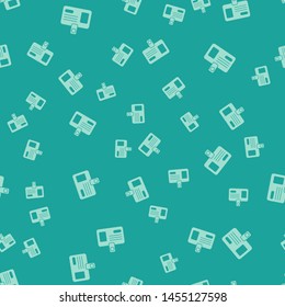 Green Identification badge icon isolated seamless pattern on green background. It can be used for presentation, identity of the company, advertising.  Vector Illustration
