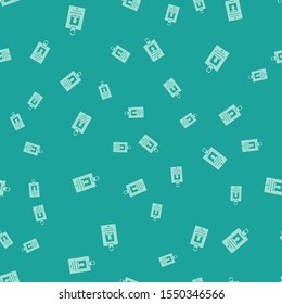 Green Identification badge icon isolated seamless pattern on green background. It can be used for presentation, identity of the company, advertising.  Vector Illustration