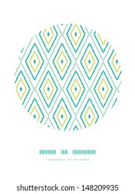 Green ikat diamonds frame circle decor patterns backgrounds