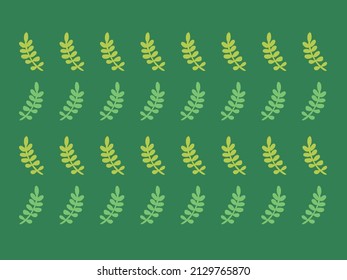 Green illustration pattern with balanced arrangement of leaves
