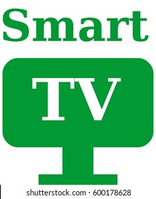 Green illustration, vector of a smart TV