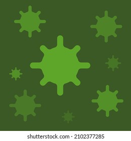 green illustration of virus or corona virus