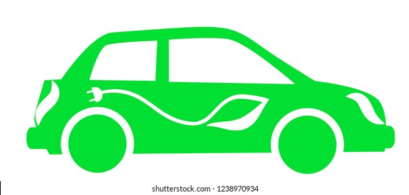 green image of the car with a sheet of wood and wire for charging