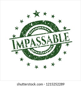 Green Impassable grunge stamp