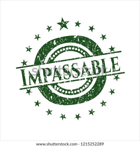 Green Impassable grunge stamp