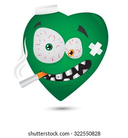  Green impudent heart of the smoker