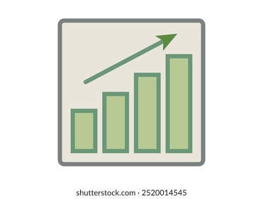 Gráfico de barras de lucro crescente verde