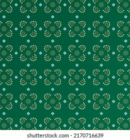 Green Indian Bandhani Saree Traditional Pattern