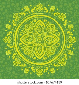 Green Indian Ornament