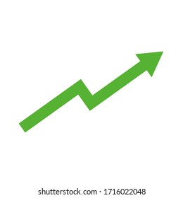 Green Indication arrows. Up arrows, statistic financial graphic. Vector illustration