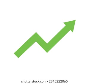 Green Indication arrows. Up arrows, statistic financial graphic. Vector illustration