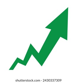 Green Indication arrows. Up arrows, statistic financial graphic.