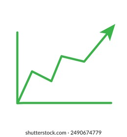 Flechas de indicación verdes. Flechas arriba, gráfico estadístico financiero. Ilustración vectorial