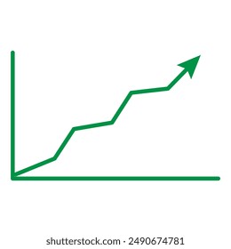 Grüne Pfeile. Nach oben Pfeile, statistische Finanzgrafik. Vektorillustration