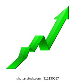 Green Indication arrows. Up arrows, statistic financial graphic. 