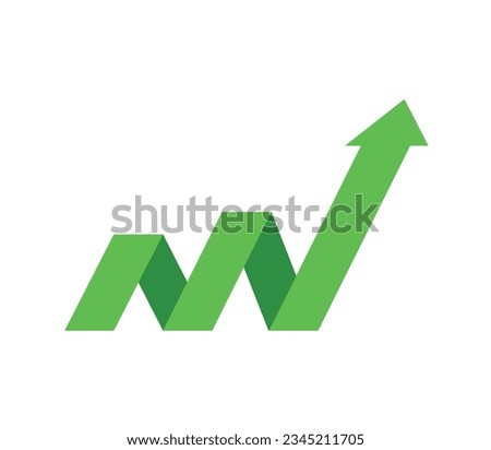 Green Indication arrows. Up arrows, statistic financial graphic. Vector illustration