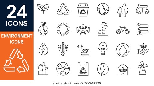Green Industry Environment icon. Set of icons on the theme of sustainability, green energy, ecology, environment, climate change. Solid vector icons.